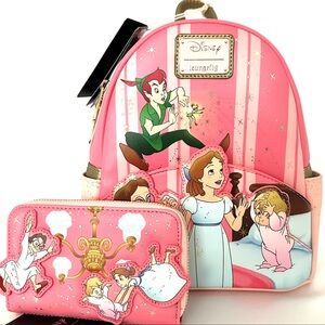 Loungefly Mini Backpack w/ Wallet- Disney Peter Pan 70th Anniversary You Can Fly